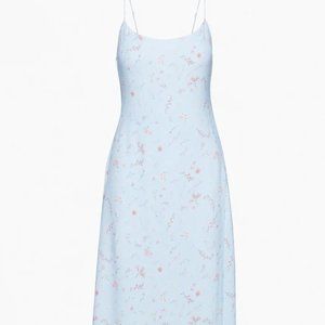NEW Aritzia WILFRED Light Blue Affogato Midi Slip Dress